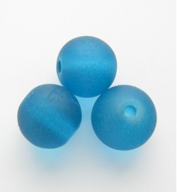 Frosted Round 8mm Glass Beads Blue