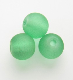 Frosted Round 8mm Glass Beads Green