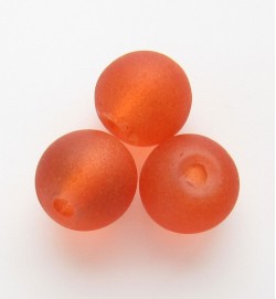 Products: Frosted Round 8mm Glass Beads Orange