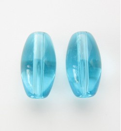Products: Smooth Oval Glass Beads Cyan
