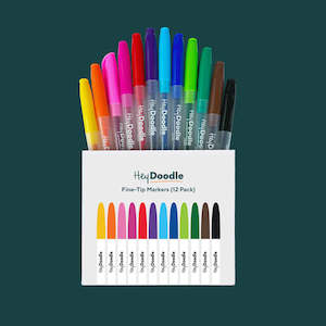 Toys Art, Craft & Stickers: HeyDoodle Fine-Tip Markers (12 Pack)