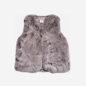 Clothing Toddler Jumpers Sweats: Love Henry Girls Fur Vest (Snow Mauve)