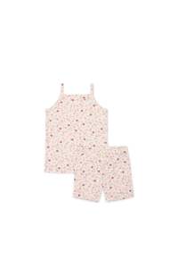 Clothing Toddler Sleepwear: Jamie Kay Organic Cotton Daisy May Singlet PJ Set (Berry Cream Adaline Berries)
