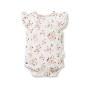 Clothing Toddler Tops: A&O Butterfly Lace Onesie (White)