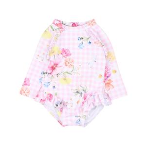 Clothing Toddler Swimwear: Bebe Connie Print LS Sunsuit