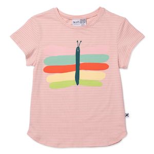 Clothing Toddler Tops: Minti Pastel Butterfly Tee (Ballet Stripe)