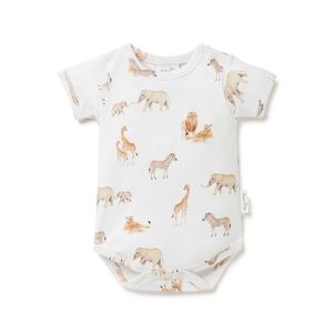 Clothing Toddler Tops: A&O Savanna AOP Onesie (White)