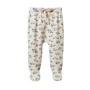 Clothing Baby Bottoms: Nature Baby Organic Cotton Footed Romper Pants (Waterlilies Print)