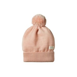 Nature Baby Merino Alpine Pom Pom Beanie (Rose Dust)