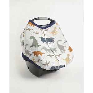 Little Unicorn Muslin Car Seat Canopy V2 (Dino Friends)