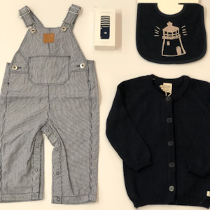 Clothing Baby Bottoms: Country Road Railroad Overalls (Navy)