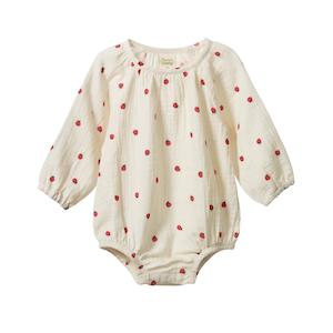 Clothing Baby Playsuits Rompers: Nature Baby Meadow Bodysuit (Raspberry Print)