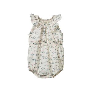 Clothing Toddler Playsuits Rompers: Nature Baby Plum Suit (Waterlilies Print)