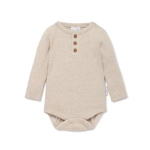 A&O Oatmeal Marle Rib Onesie