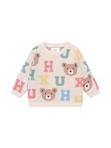 Clothing Boys Jumpers Sweats: Huxbaby Hux Alphabet Knit Jumper - Boys