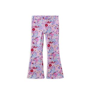 Milky Kids: Milky Lilac Bloom Flared Leggings