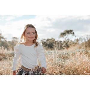 Love Henry Puff Sleeve Knit Top (White)