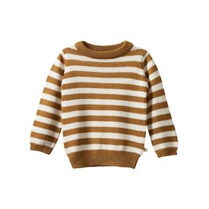 Nature Baby Merino Knit Pullover (Toffee Bold Stripe)