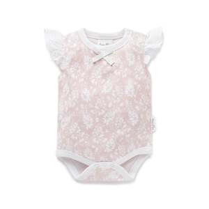 A&O Pink Floral Lace Onesie (Mauve Chalk)