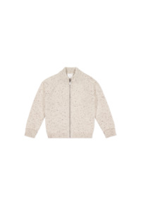 Clothing Boys Jumpers Sweats: Jamie Kay Dean Knit Zip Jacket (Oatmeal Shitake Dot) - Boys