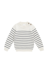 Clothing Baby Jumpers Sweats: Jamie Kay Malcolm Knitted Jumper (Malcolm Stripe Cloud/Atlantic)