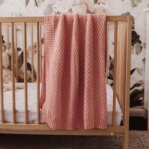 Snuggle Hunny Kids Diamond Knit Blanket (Rosa)