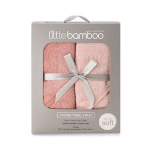 Gift Ideas For New Baby: Little Linen Bamboo Hooded Towel 2pk (Dusty Rose)