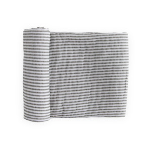 Little Unicorn Cotton Muslin Swaddle (Grey Stripe)