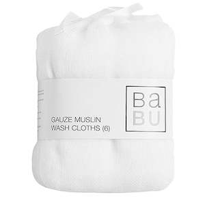 Babu Cotton Clothing: Babu Gauze Muslin Wash Cloth Pk 6