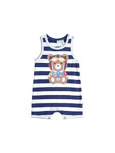 Huxbaby Pilot Huxbear Romper (French Navy/Almond Milk)