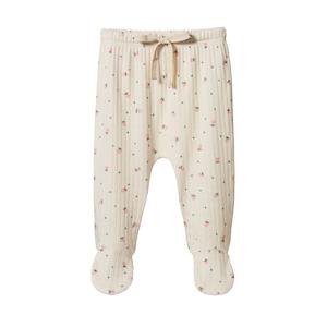 Clothing Baby Bottoms: Nature Baby Organic Cotton Pointelle Footed Romper Pants (Posey Blossom Print)