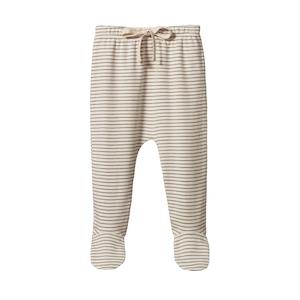 Nature Baby Organic Cotton Footed Romper Pants (Mushroom Pinstripe)