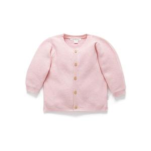 Clothing Baby Jumpers Sweats: Purebaby Textured Cardigan (Pink Melange)