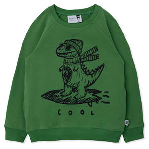 Clothing Boys Jumpers Sweats: Minti Surfing Dino Crew (Turf)