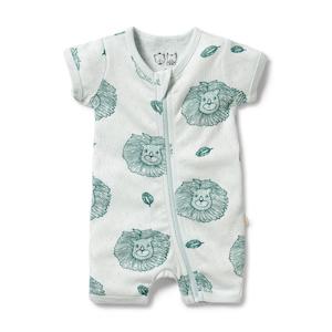 W&F Organic Pointelle Boyleg Zipsuit (Little Lion)