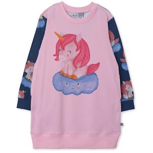 Unicorn: Minti Unicorns On A Cloud Dress (Ballet/Navy)