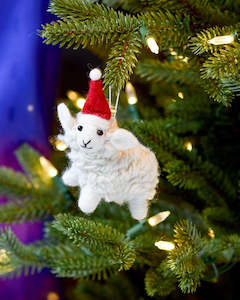 Tara Treasures Felt White Sheep Christmas Ornament