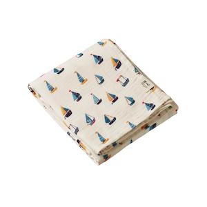 Nature Baby Muslin Wrap (Regatta Print)
