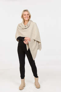 Merino & Possum Ribbed Wrap (Natural)