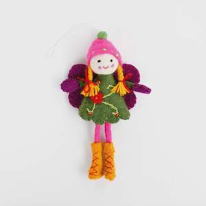 Tara Treasures Felt Fairy (Green Dress)