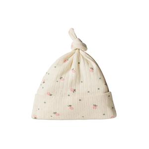 Nature Baby Organic Cotton Pointelle Knotted Beanie (Posey Blossom Print)