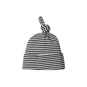 Nature Baby Organic Cotton Knotted Beanie (Navy Stripe)
