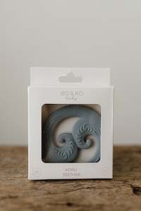 Bo & Ko Baby Koru Teether (Duck Egg Blue)