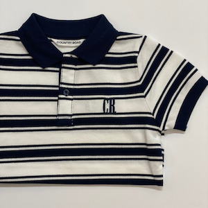 Country Road Logo Polo Shirt (Navy Stripe) - Baby