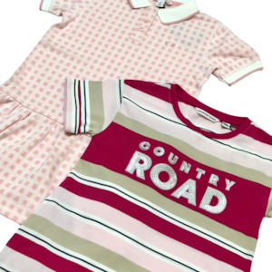 Country Road T-Shirt Logo Dress (Pink Multi) - Girls