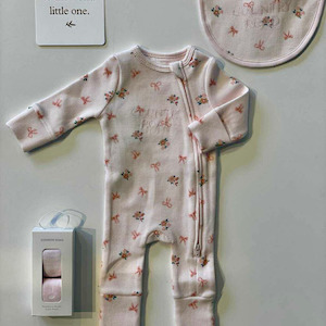 Country Road Waffle Jumpsuit (Pink Floral)