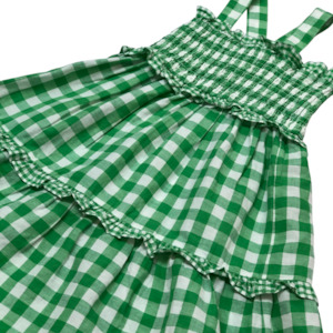 Country Road Gingham Midi Dress (Jade Green)