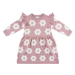 KYND Baby Jacquard Knit Dress (Wood Rose) - Girls