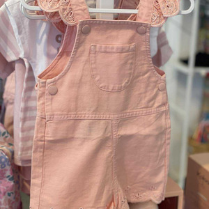Clothing Baby Playsuits Rompers: Country Road Denim Broderie Overalls (Mineral Pink)