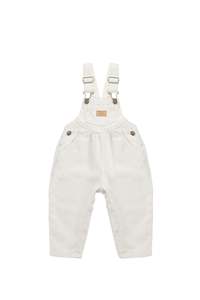 Clothing Baby Playsuits Rompers: Jamie Kay Cecil Overall (Fine Vertical Stripe Sandy Brown/Cloud)